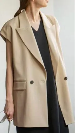 ノーブル noble ピークドカラージレ　36 日本製　定価　2.75万円