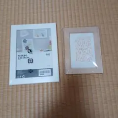 フォトフレーム 2点セット IKEA　白　ナチュラル　天然木のサムネイル