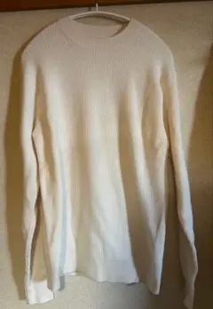 【無印良品】 型崩れしにくい糸で編んだクルーネックセーターSサイズ オフ白