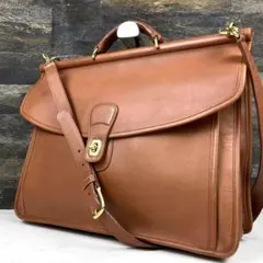 美品 オールド コーチ ビジネスバッグ 2way グラブタンレザー 大容量