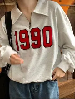ハーフジップ トップス 1990