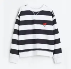 H&M ストライプ オーバーサイズスウェット