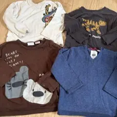 クマとトラのデザインのキッズ服セット　ZARA ザラ　ベイビー　シンプル　長袖