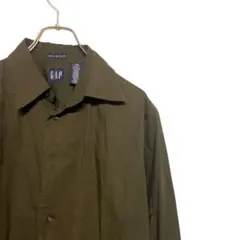 GAP オリーブグリーン 長袖シャツ ストレッチ ライクラ混 ミリタリー