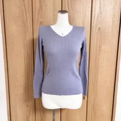 URBAN RESEARCH ラベンダー 系Vネックニット／ストレッチ素材