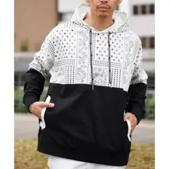 LUXE/R GOLF ストレッチ布帛ペイズリーパーカー 45844WHM