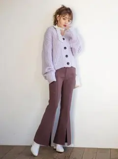 センター切り替えスリットフレアパンツ k8385u GRL