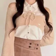 nomae シャツレイヤードシャギーニット