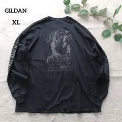GILDAN ギルダン ロンT 長袖 黒 2XL 古着 カジュアル ストリートのサムネイル