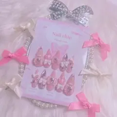 現品 量産型 地雷系 ネイルチップ ピンク ゴテゴテ