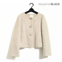 ■美品 M-premier BLACK アルパカモヘヤ混 ノーカラージャケット