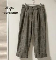 【le ciel a temps dou】 ウール混ヘリンボーンチェックパンツF