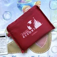 ディズニー　エコバッグ　ショッピングバッグ　赤　パークフード柄