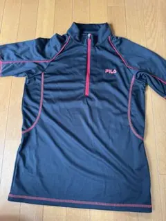 FILA ハーフジップ 半袖シャツ メンズM
