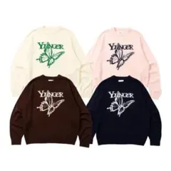 9090×yannga song きらきら ネイビー ニットセーターのサムネイル