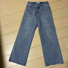 Qnuz ワイドレッグデニムパンツ ライトブルー