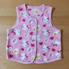サンリオ　ハローキティ　フリースベスト　90cm　ピンク　防寒