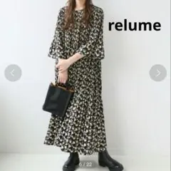 relume レリューム マジョリカプリーツフラワーワンピース