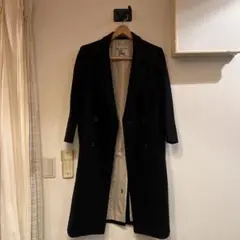 90s Burberrys ダブルチェスターコート カシミヤ混 ブラック