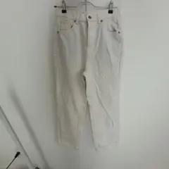 ジーユー GU ハイウエストストレートジーンズ パンツ ホワイト m