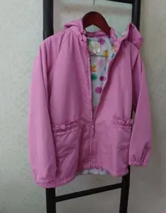 ニットプランナー フード付き 中綿ダウンジャケット 140cm コート水玉ピンク