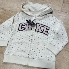 新品 90 95 西松屋 フード付きパーカー 裏起毛 あったか素材 羽織り 白