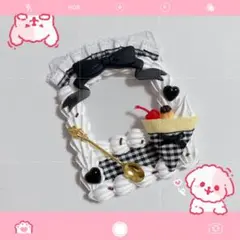 396番 ホイップデコ トレカケース 硬質ケースデコ クレープ メイド 黒