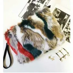 オシャレな鮮やかファークラッチ　2way ショルダーバッグ　【グリーン】