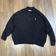 U.S. POLO ASSN. ブラックジップアップセーター