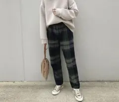 【新品未使用】GU フランネルシェフパンツ XS チェック柄