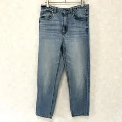 GU テーパードデニム ハイウエストデニム ジーンズ ライトブルー L【訳あり】