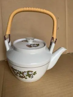 和食器 陶器 急須 花柄 籐持ち手 - メルカリ