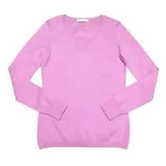 ユニクロ　カシミヤ100% Vネックセーター　ピンク　M
