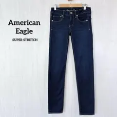 美品 アメリカンイーグル スキニー デニム ジーンズ スーパーストレッチ 紺色