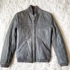 DIESEL 羊革 ラムレザー シングルライダース リバーシブル XS グレーのサムネイル