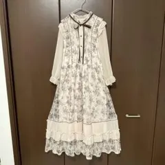 axes femme フラワープリントレースＯＰ　七分袖　ピンク　M