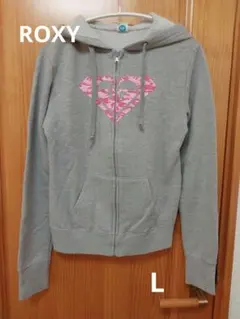ROXY ジップアップパーカー グレー Lサイズ レディース