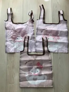 サンリオキャラクターズ　エコバッグ　ラテクマ　キティ　マイメロディ　3個セット
