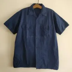 1970s french vintage S/S shirt ink blueのサムネイル