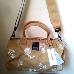 glänta 刺繍ショルダーバッグ ベージュ 新品タグ付き