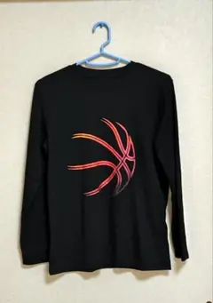 キッズ　バスケット　長袖Tシャツ　ブラック　150cm