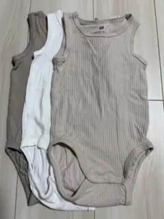 【未使用】H&M リブ編みボディスーツ 3枚セット 9-12M