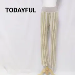 TODAYFUL トゥデイフル ストライプニットパンツ リブイージーパンツ 美品