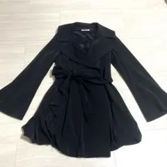 LIP SERVICE リップサービス コート リボン 黒 フレア 襟 アウター