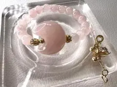 アロママ様ご専用　ローズクォーツ　ピンク濃いめ　ローズクォーツ　月　ブレスレット