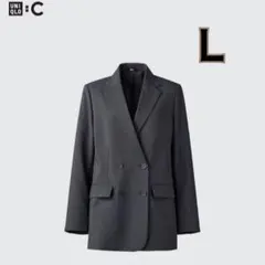 ユニクロC 感動ダブルジャケット リラックスフィット L ダークグレー