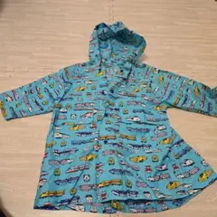 美品　ベビーレインコート 電車柄 90cm