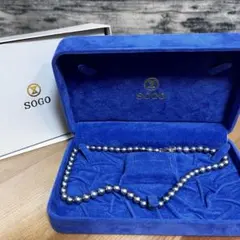 SEIKO】セイコー アコヤ真珠 ネックレス SILVER刻印 ケース グレー 