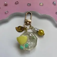 34 レジン　シャカシャカキーホルダー　シェイカー 大人　花　蝶々