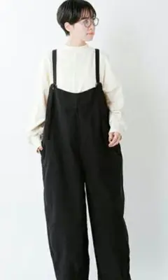 【タグ有】Brocante　ブロカント バックサテン　サロペット　ブラック